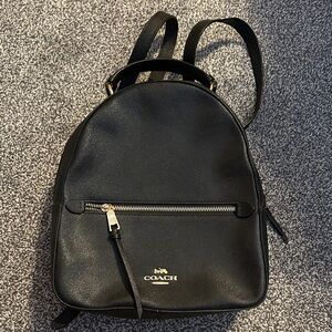 Coach Black Backpack with Gold Zipper